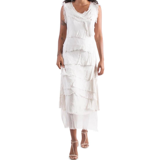 White Tiered Maxi Dress