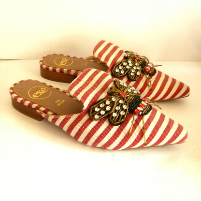 Striped Backless Loafers